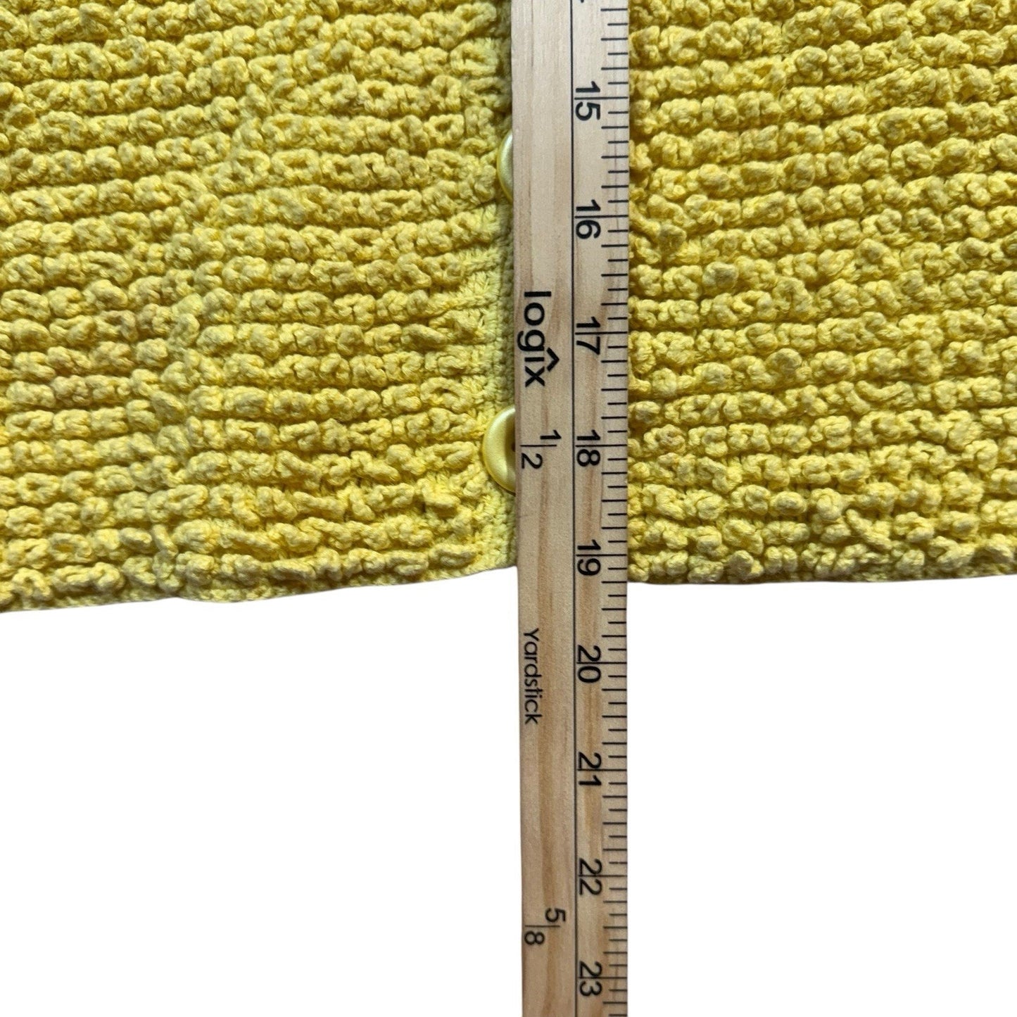 Vintage Michael Simon Sweater Women’s Small Yellow Textured Knit Button Front
