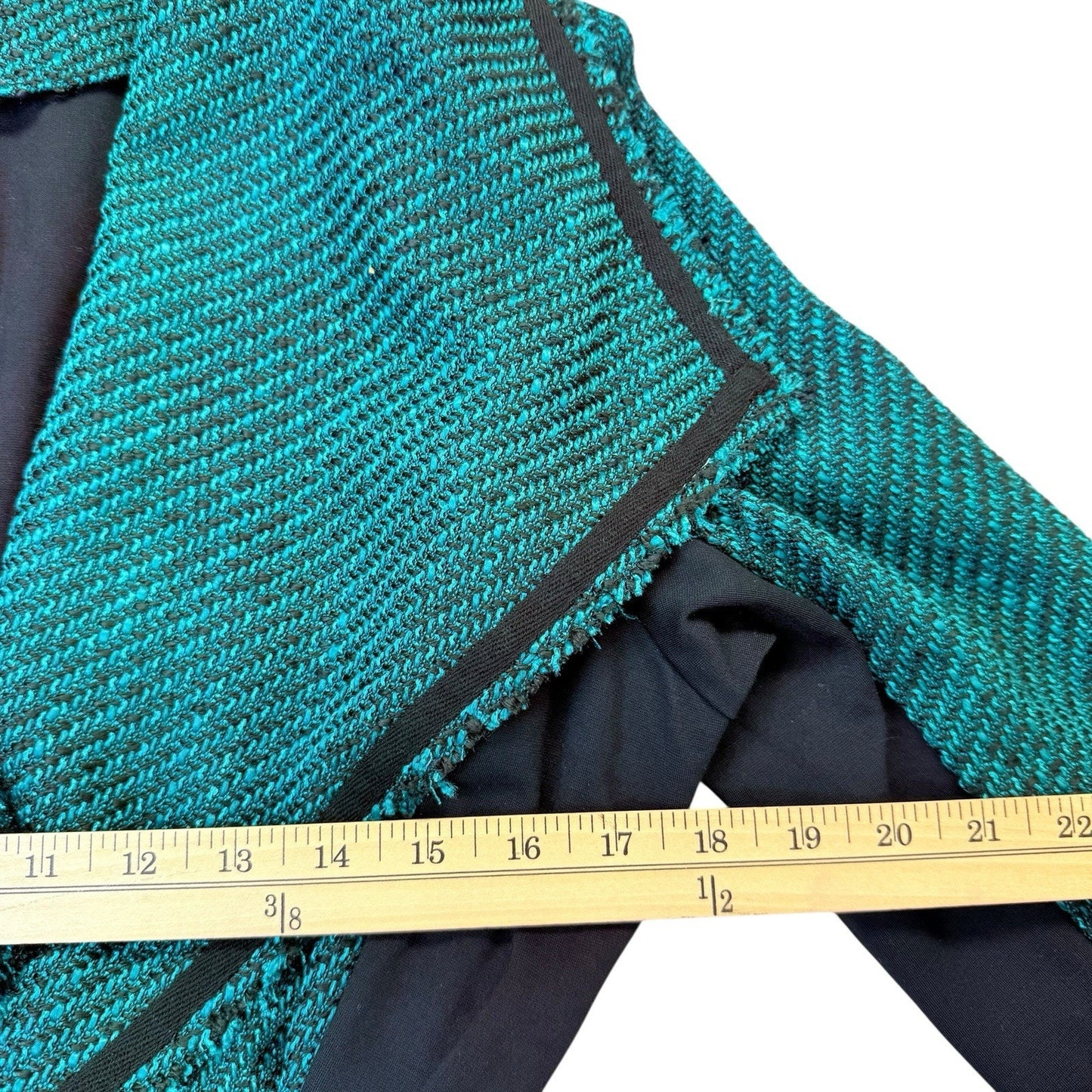 Lane Bryant 14/16 Teal Black Belted Peplum Jacket Women's