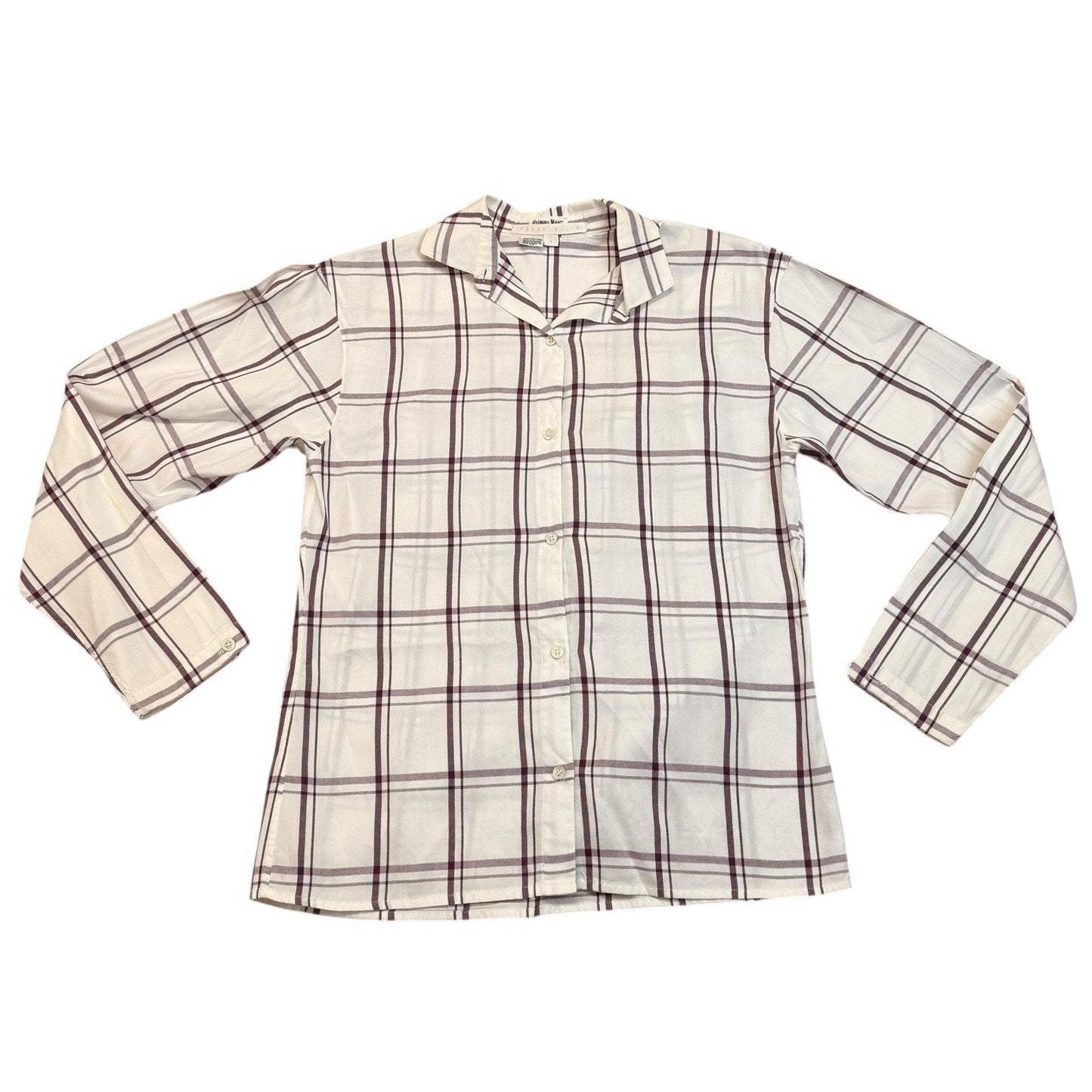 Vintage Perry Ellis Plaid Shirt Made in British Crown Colony Hong Kong Cotton Men's Button Down
