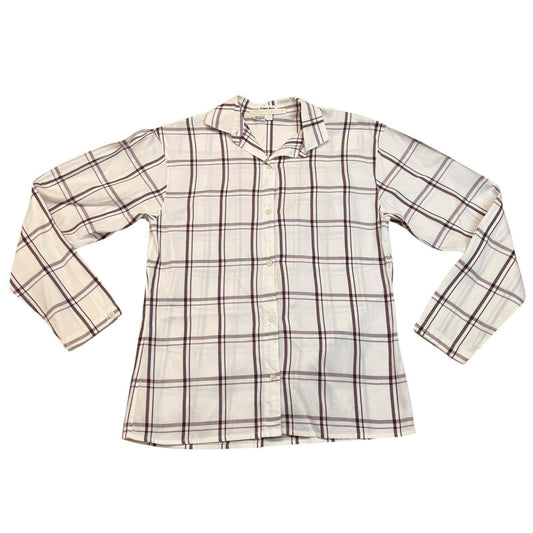 Vintage Perry Ellis Plaid Shirt Made in British Crown Colony Hong Kong Cotton Men's Button Down