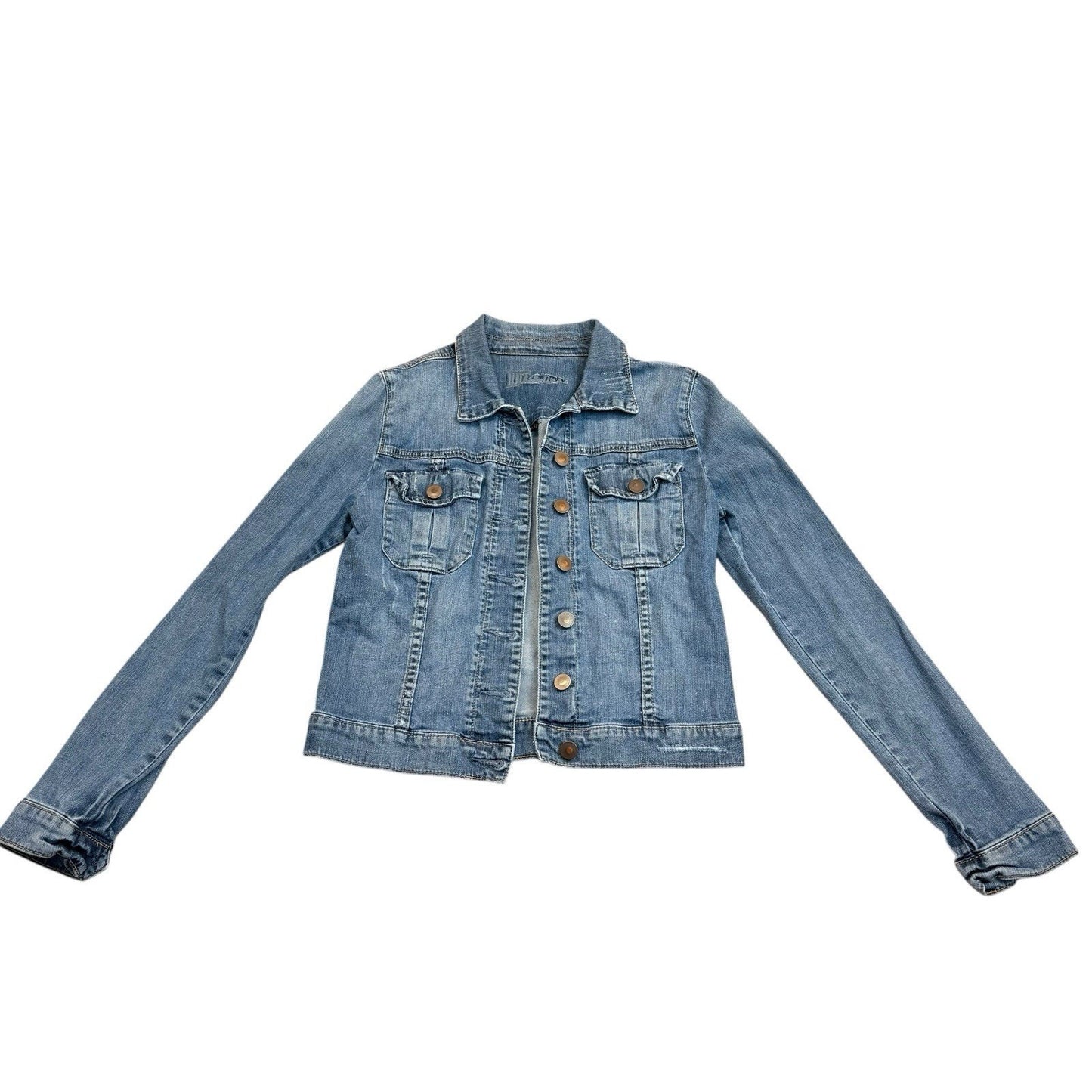 Kut from the Kloth Denim Jacket Blue Fitted Size S Women's