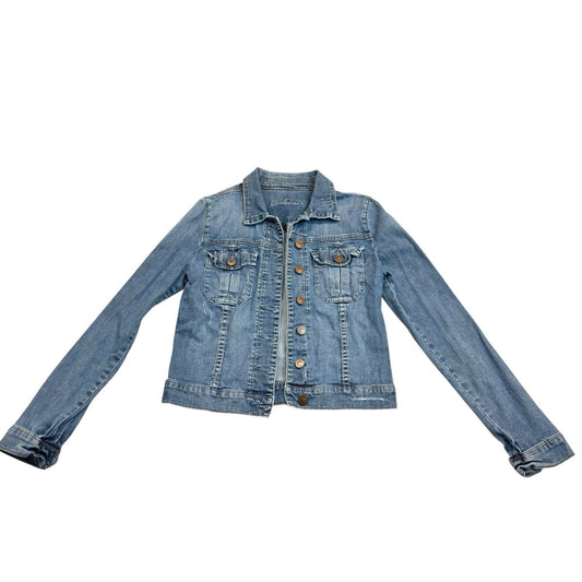 Kut from the Kloth Denim Jacket Blue Fitted Size S Women's