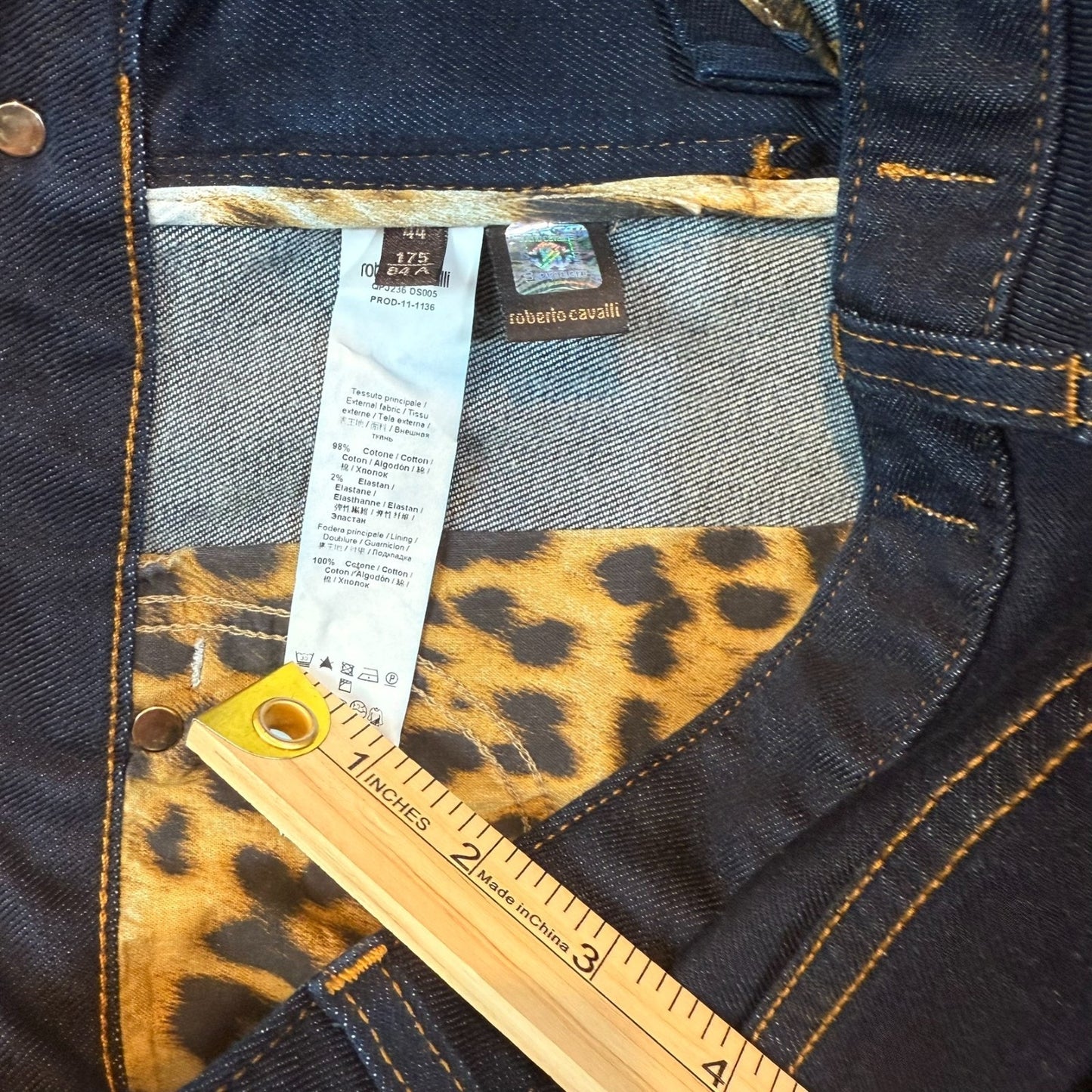 NEW Roberto Cavalli Women's Size 44 Blue Denim Jeans Made in Italy