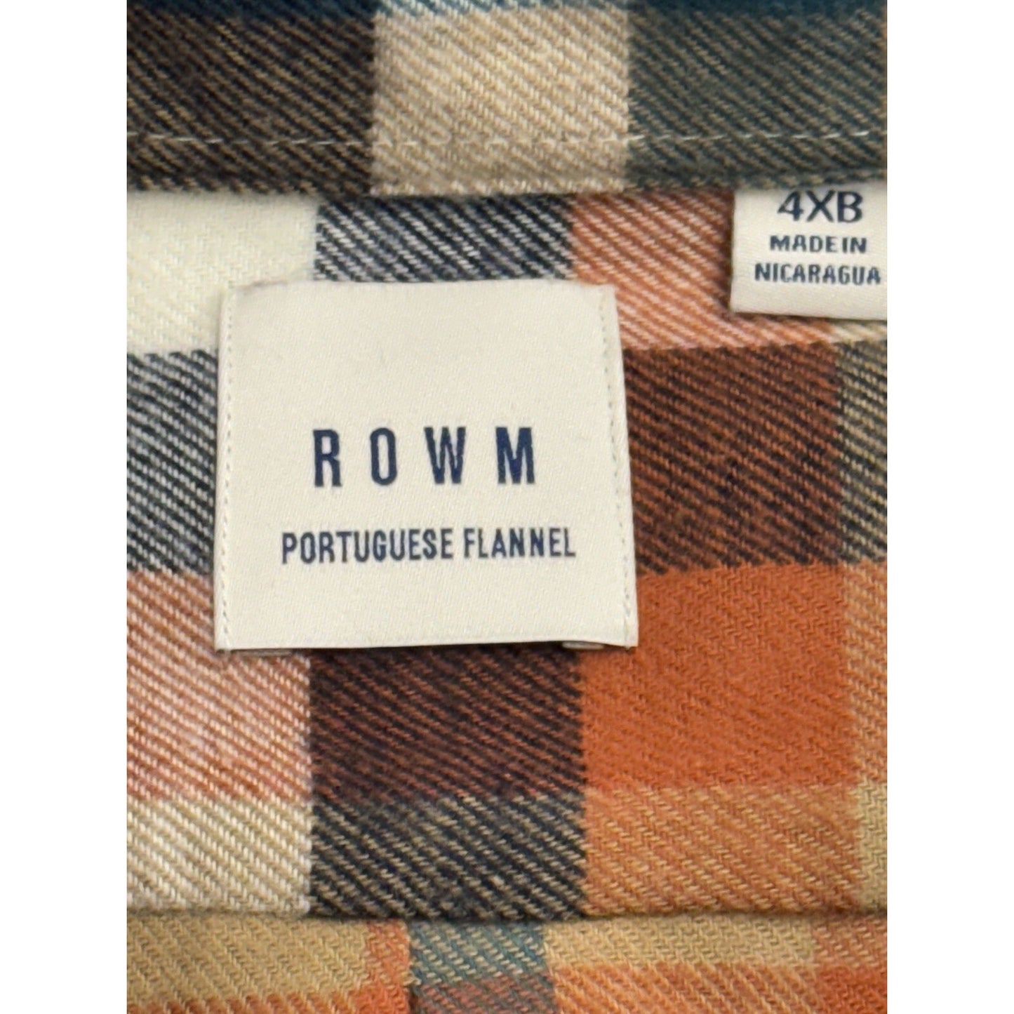 NWT's ROWM Portuguese Button Down Multi Men's Orange, Blue, White 4XB $89.50