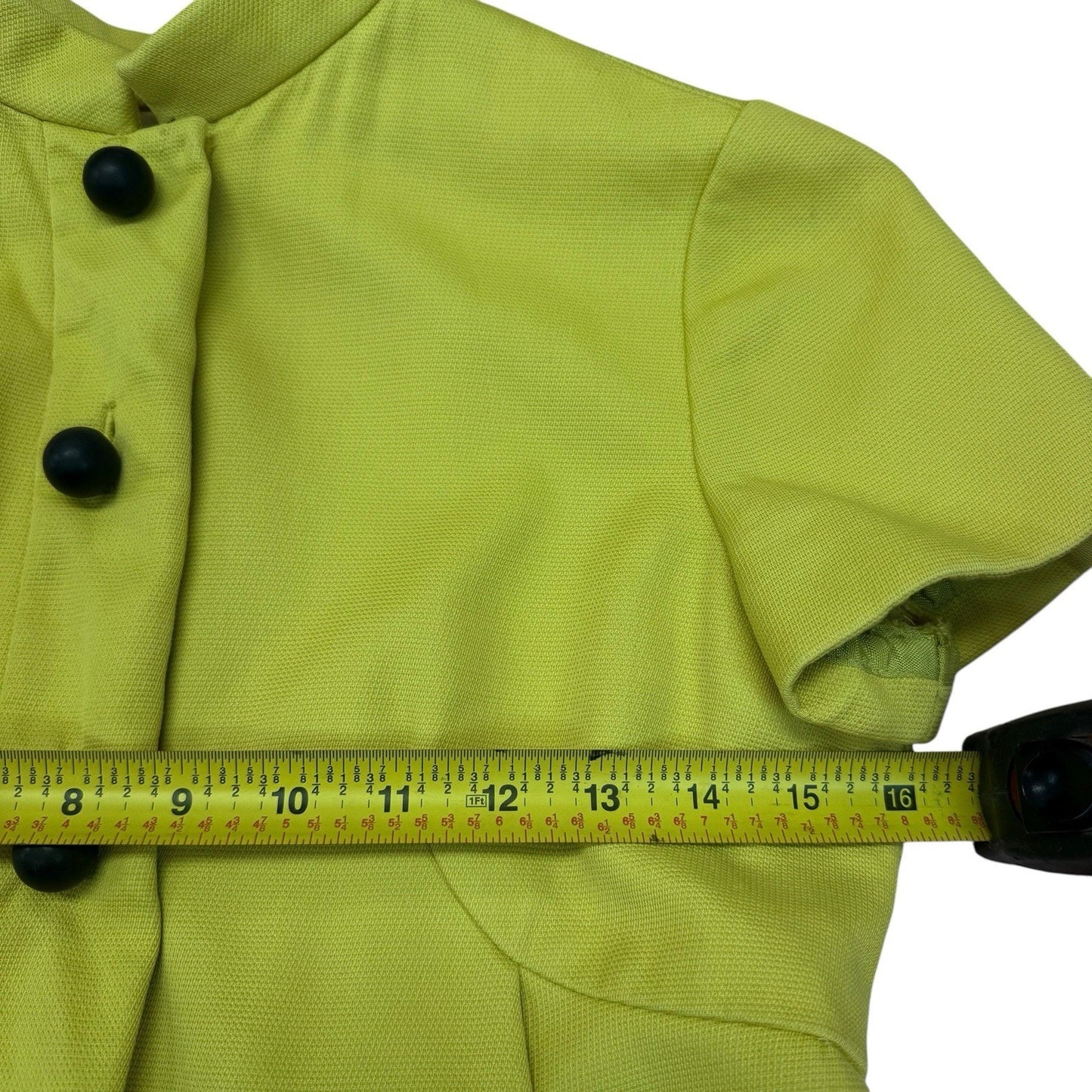 Vintage Teal Traina Chartreuse A-Line Dress Short Sleeve Mod 60s Women's