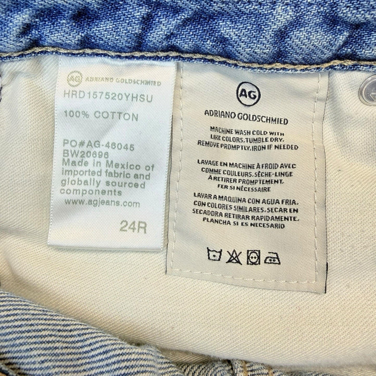 AG Ex Boyfriend Slim Jeans 24R Distressed South Gate Made in USA Women's