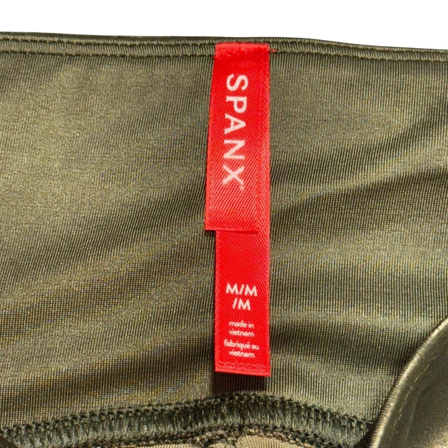 Spanx Velvet Leggings Women’s Size M Dark Palm Green High Rise Pull-On NWT Pants