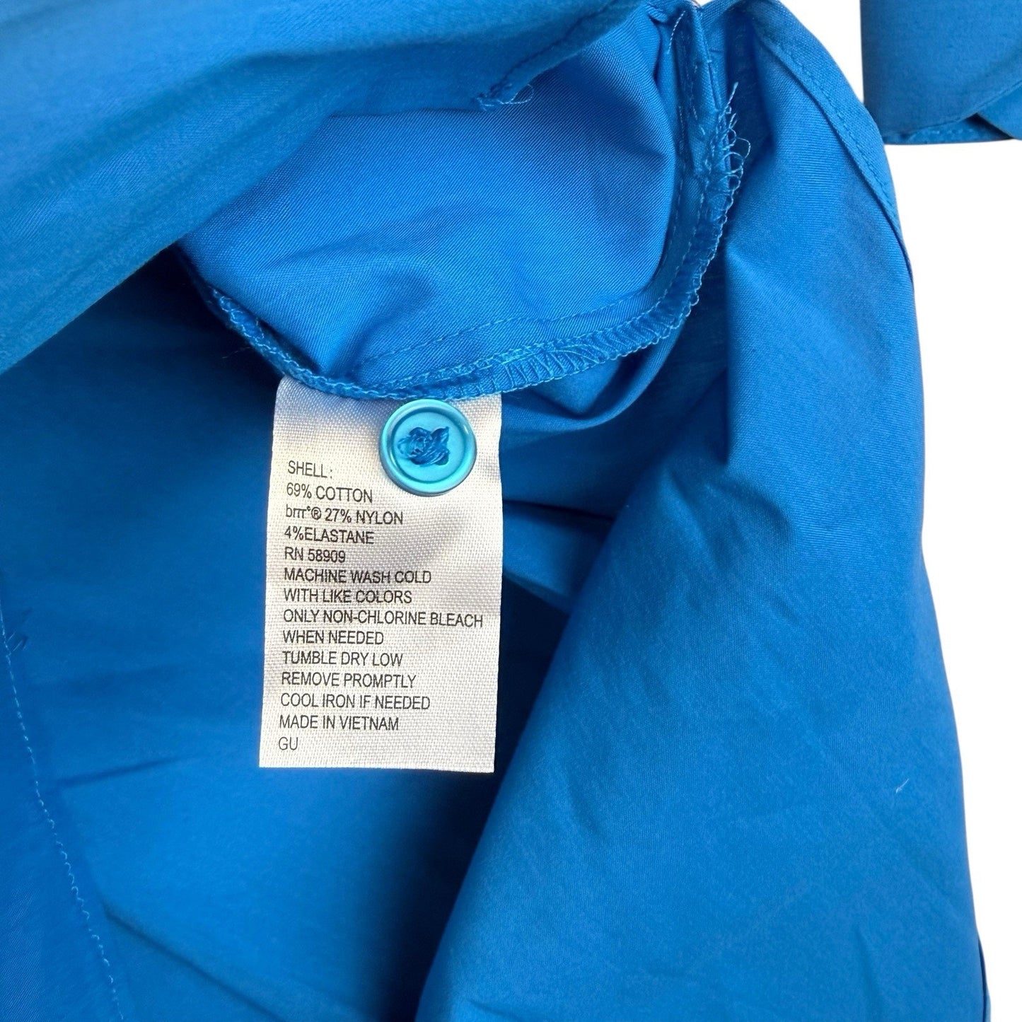 Alex Marie Blue Button Front Shirt Women’s Medium Long Sleeve Classic Fit Blouse