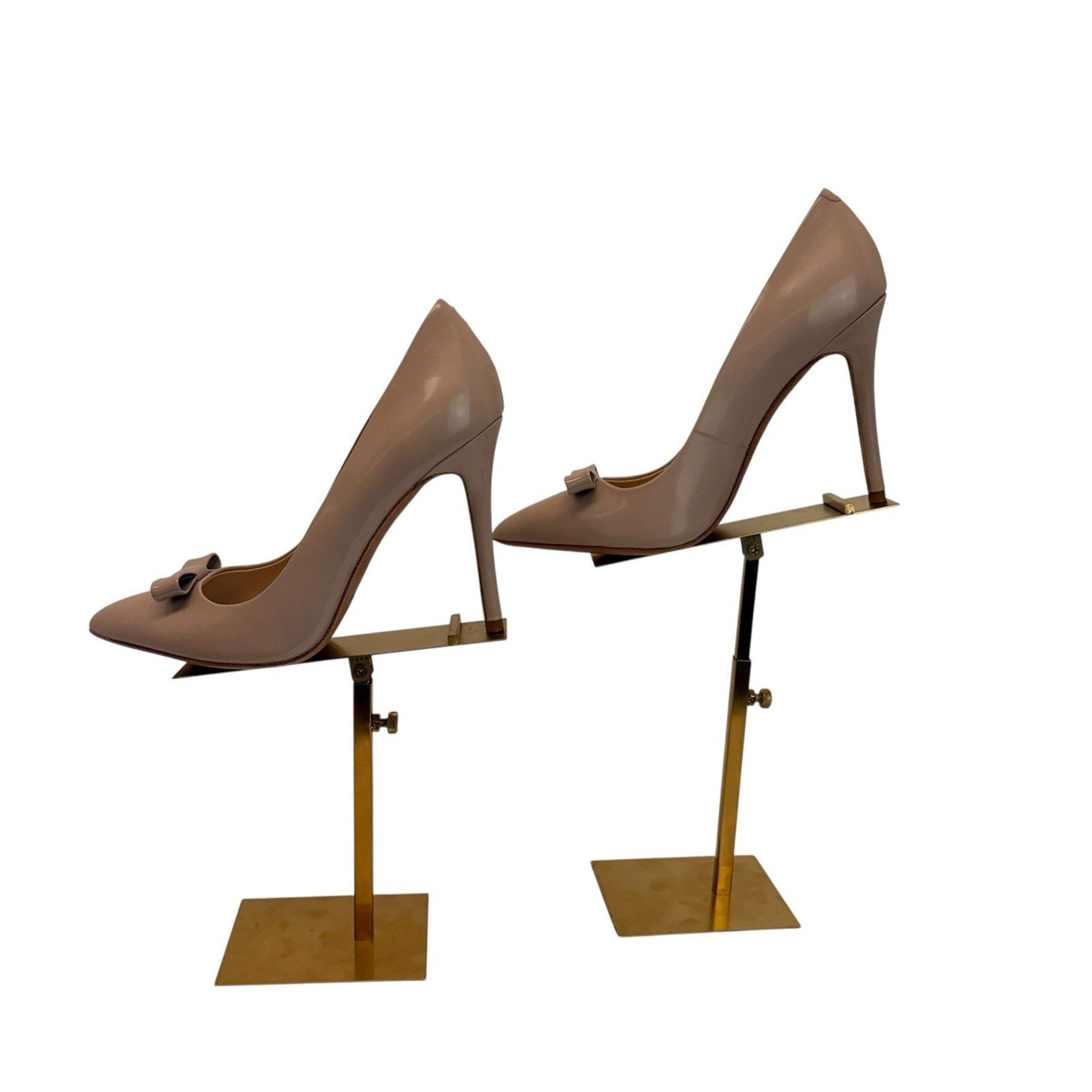 Women's Coach Hallie Patent Pump 8.5B Grey Birch Bow Heels NIB Luxury Shoes