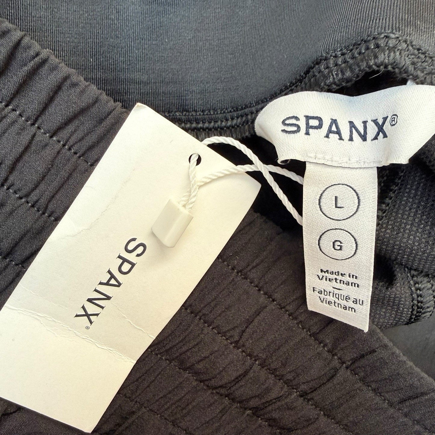 SPANX Black Jogger Pants Large Pull On Elastic Waist Athleisure NWT Women's