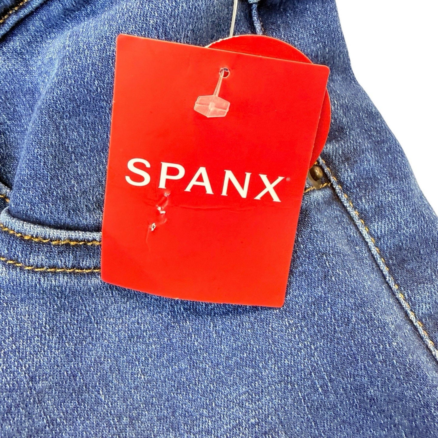 SPANX Pull On Skinny Jeans Blue Stretch Shaping Size Large NWT Women's