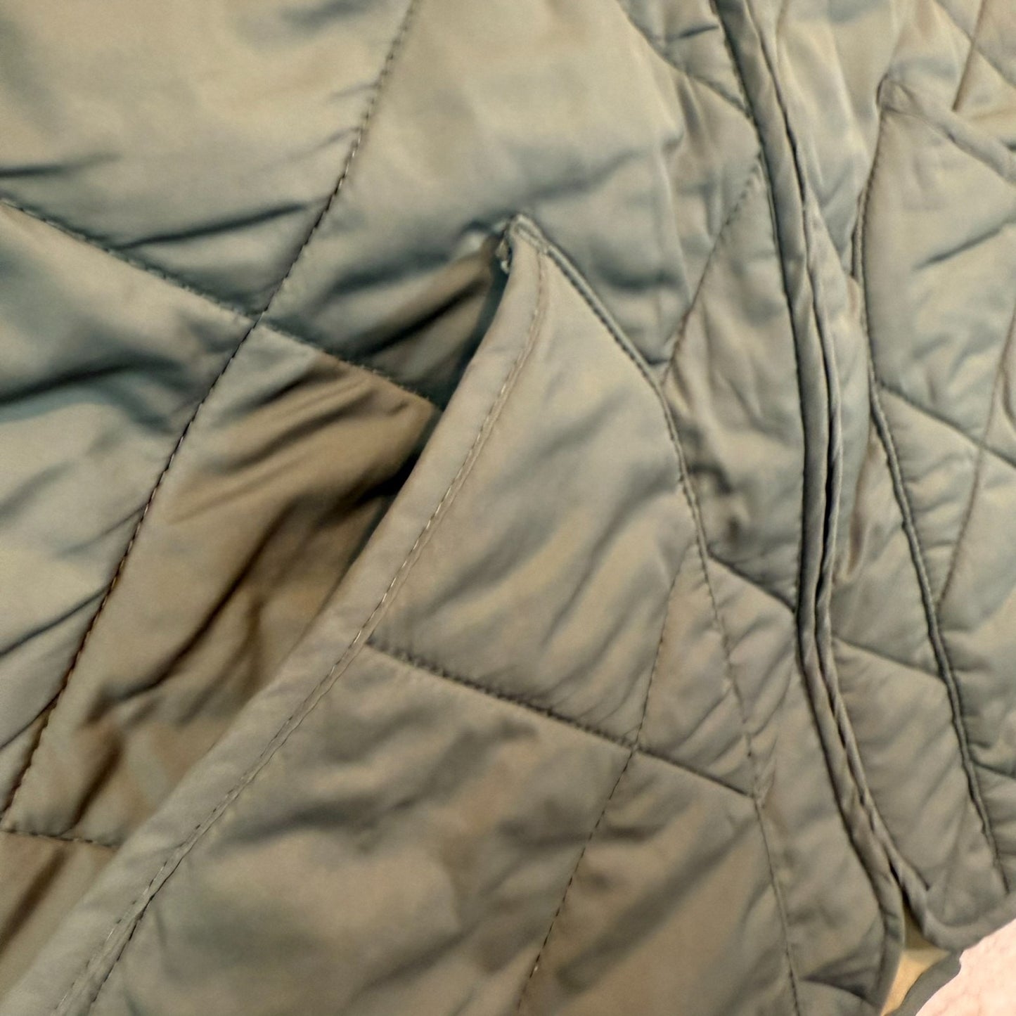 J. Crew Women's Size Small Green Diamond-Quilted Utility Vest 100% Polyester