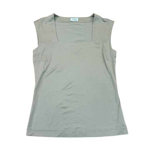 Akris Punto Beige Sleeveless Square Neck Top Women's M Blouse