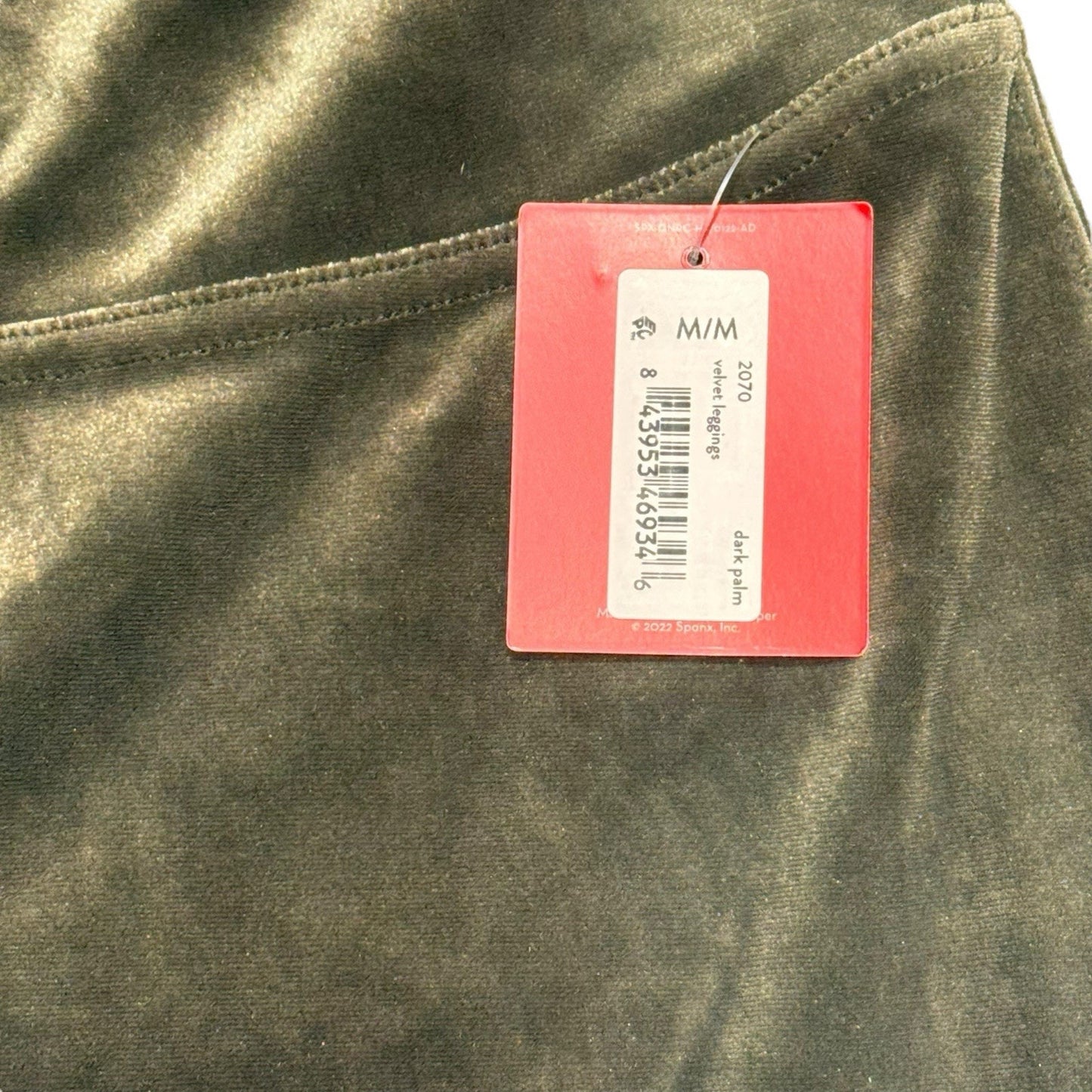 Spanx Velvet Leggings Women’s Size M Dark Palm Green High Rise Pull-On NWT Pants