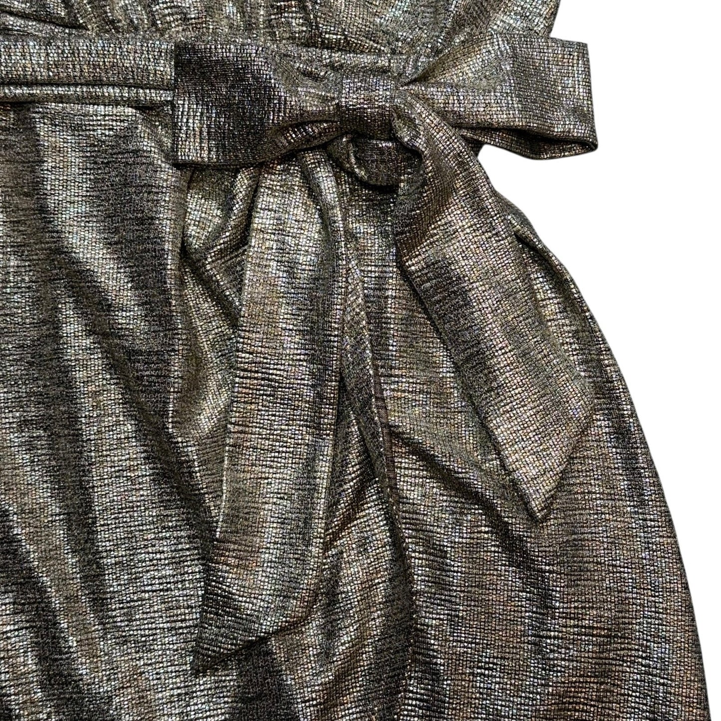 Ramy Brook Maura Metallic Gold Halter Wrap Dress Size L NWT $325 Party Cocktail Women's