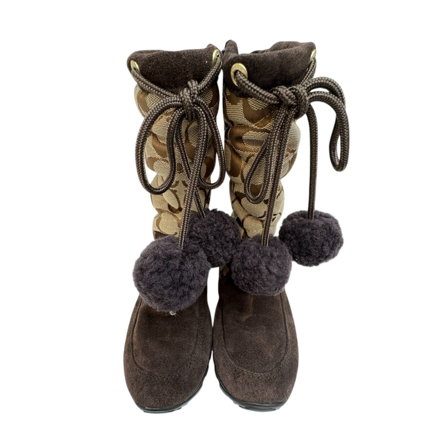 Coach Women's Size 6 1/2 Juniper Suede Winter Brown Boots Shoes
