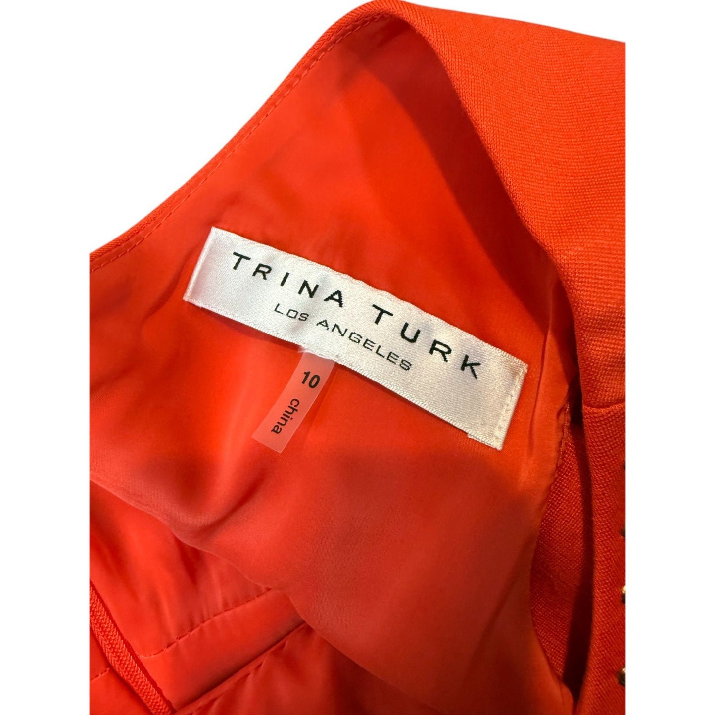 NEW Trinka Turk Women's Size 10 Orange Sleeveless Lined Sheath Dress Women's