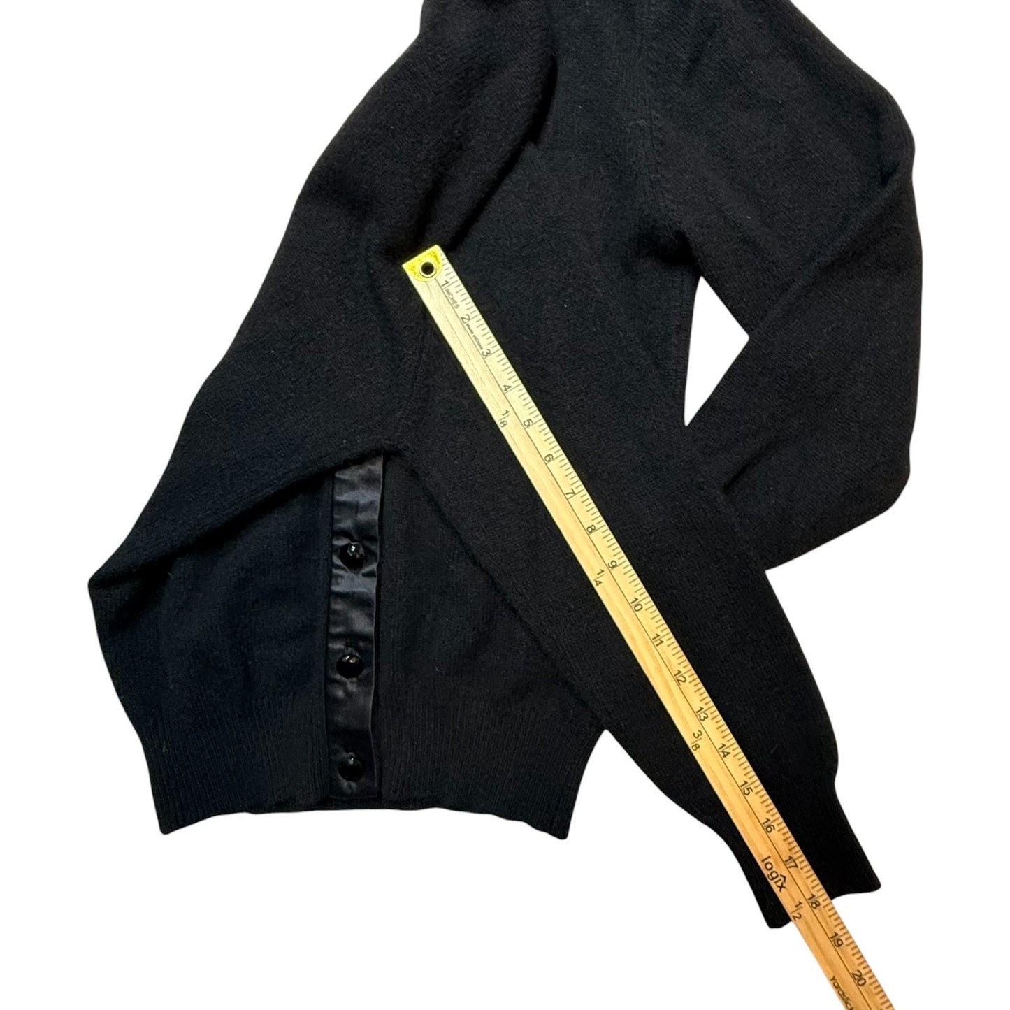 Vintage Perry Ellis Black Cashmere Cardigan Sweater Women’s Small