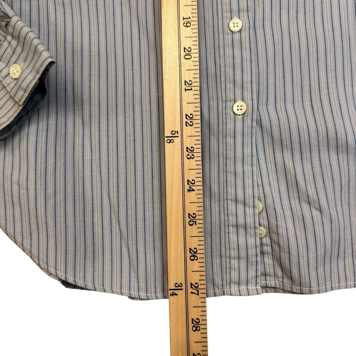 Vintage Calvin Klein Blue Pinstripe Button-Up Blouse Women’s Size 10 Y2K Minimal