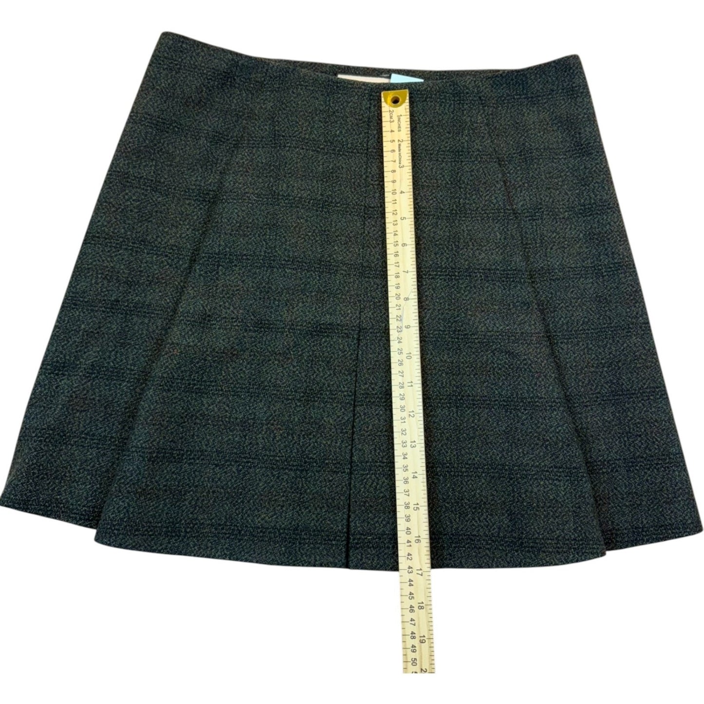 PLAN C Wool Blend Plaid Skirt Size 10 NWT Barneys New York Green Tweed 32” Waist Women's