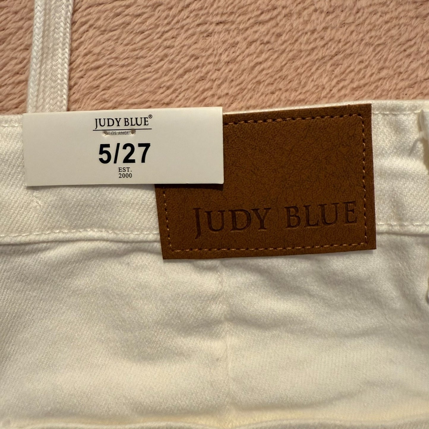 Judy Blue High Waist White Jeans Women’s Sz 5/27 Slim Straight Stretch Denim NWT