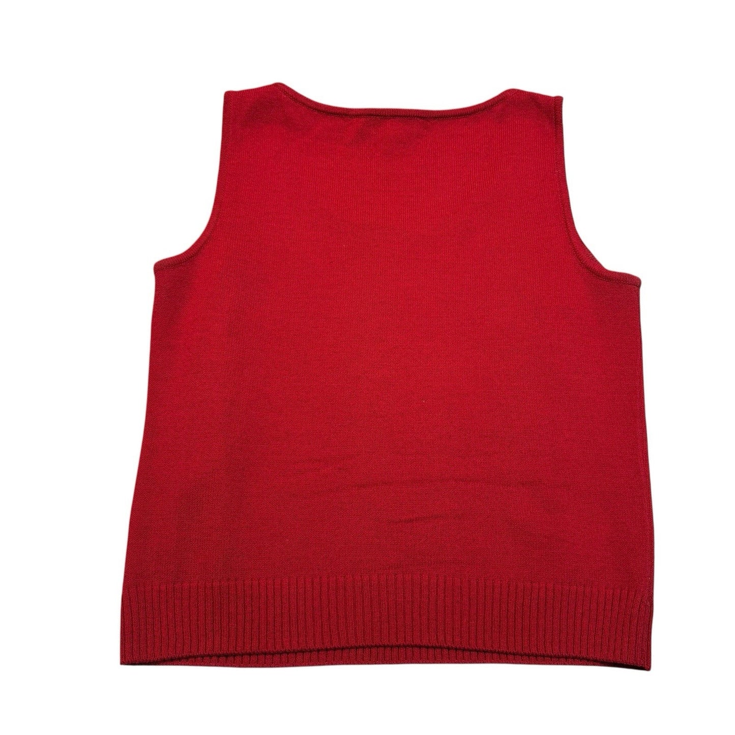 St. John Sport Red Knit Tank Top Sleeveless Sweater Wool Rayon Women’s M