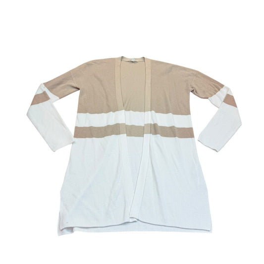 Splendid Colorblock Open Cardigan Beige White Size S Women's