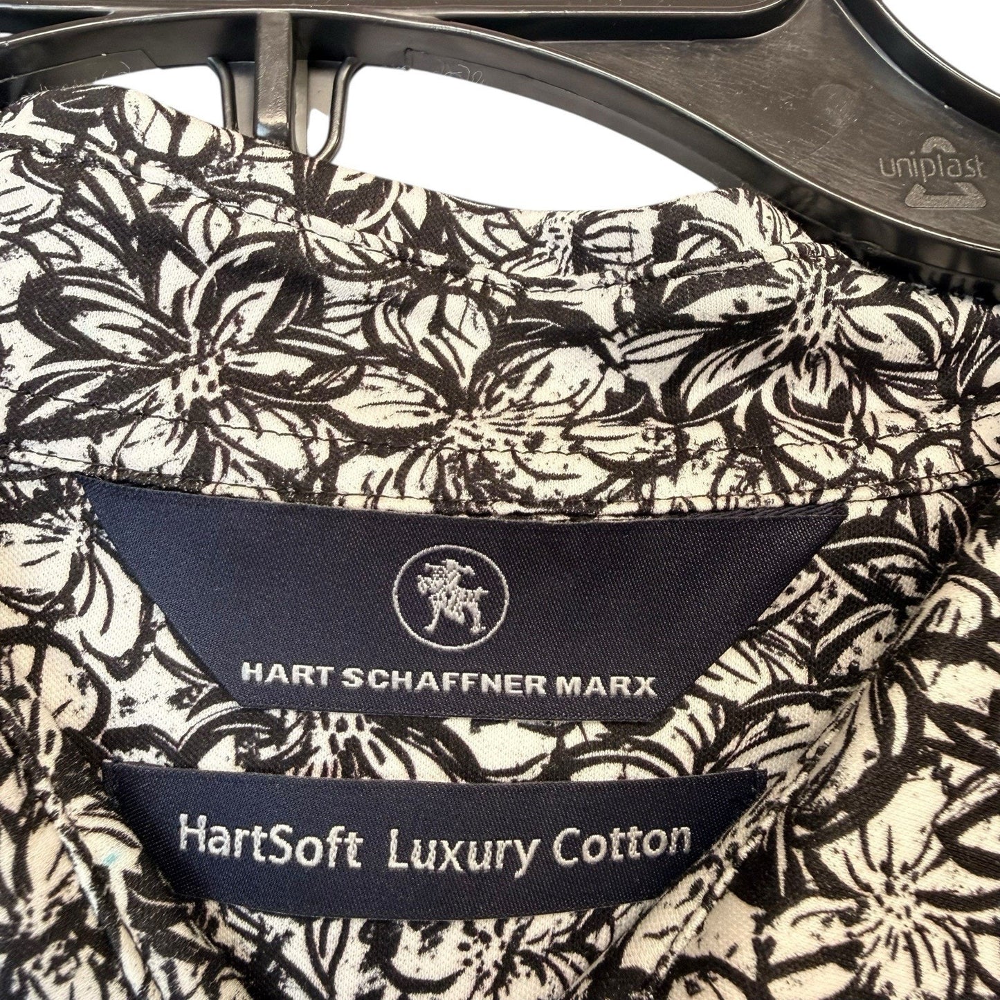 Hart Schaffner Marx Blueprint Shirt XXL NWT Floral Luxury Cotton $89 Black/White Women's Blouse