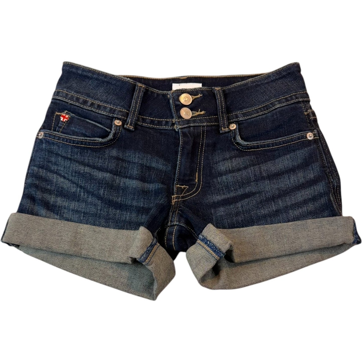 NEW Hudson Women's Size 24 Ruby Mid Thigh Blue Denim Shorts