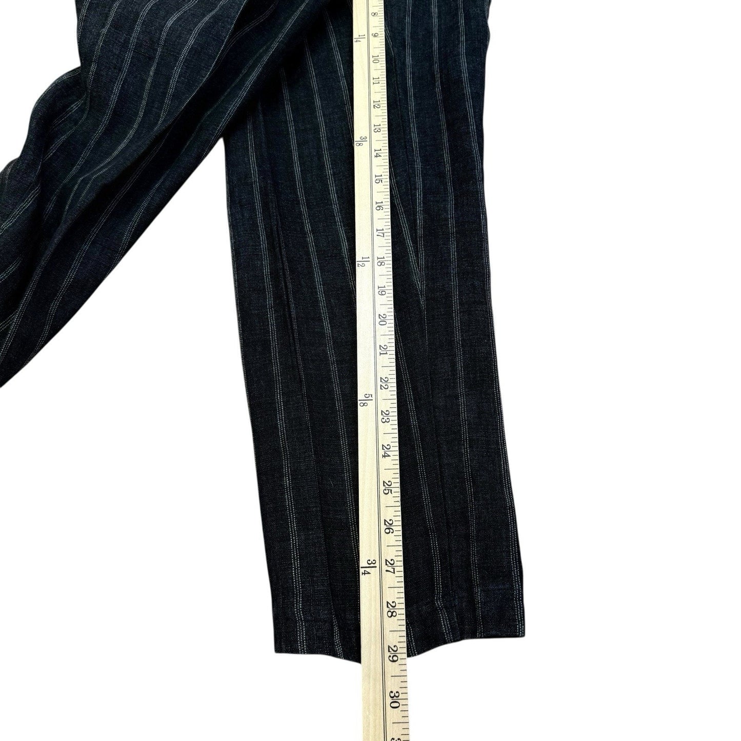 VINTAGE David Dart Collection Black Pinstripe Linen Pants Women's