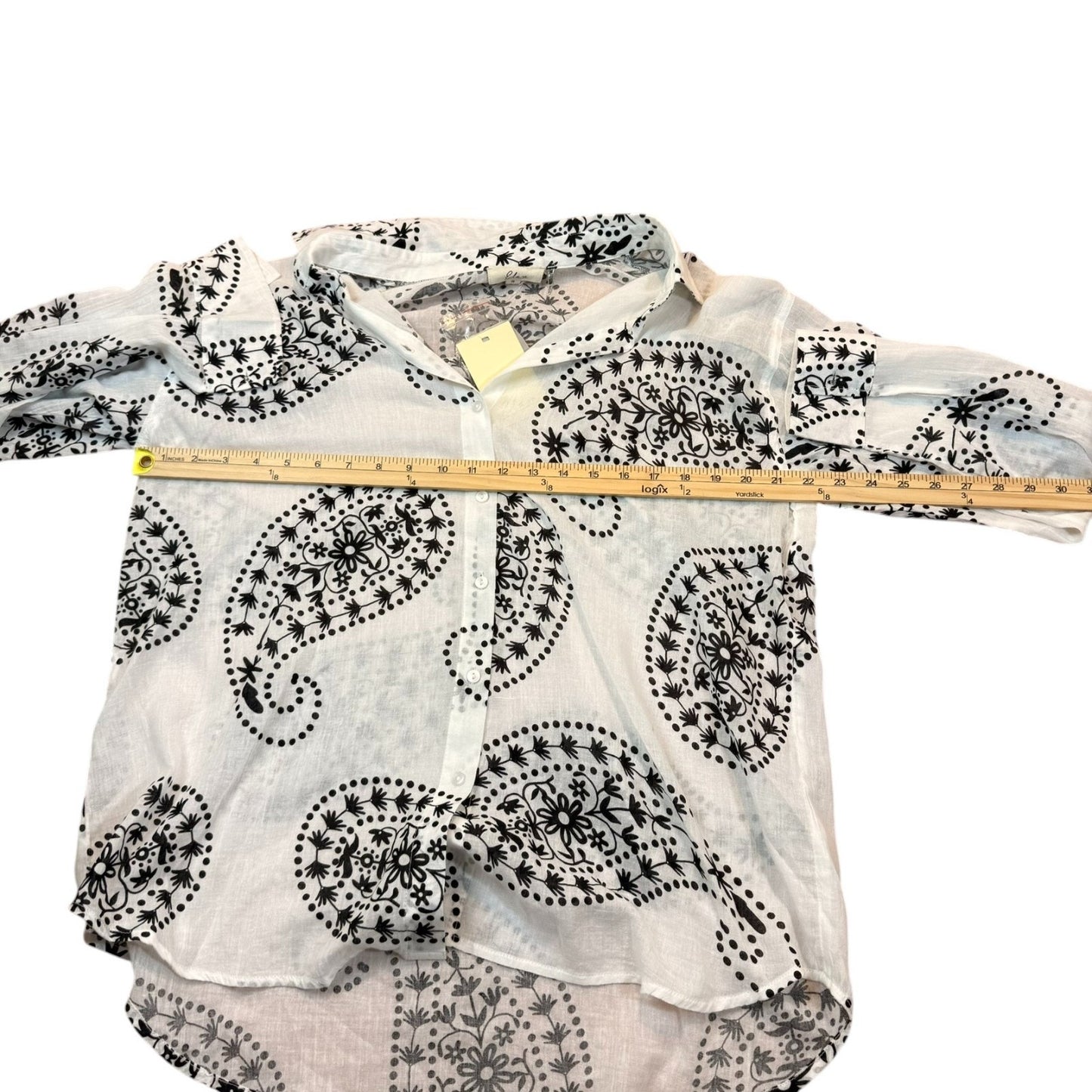 NEW Elan Women's Size Small Collared Button-Up Front Long Sleeves 100% Cotton