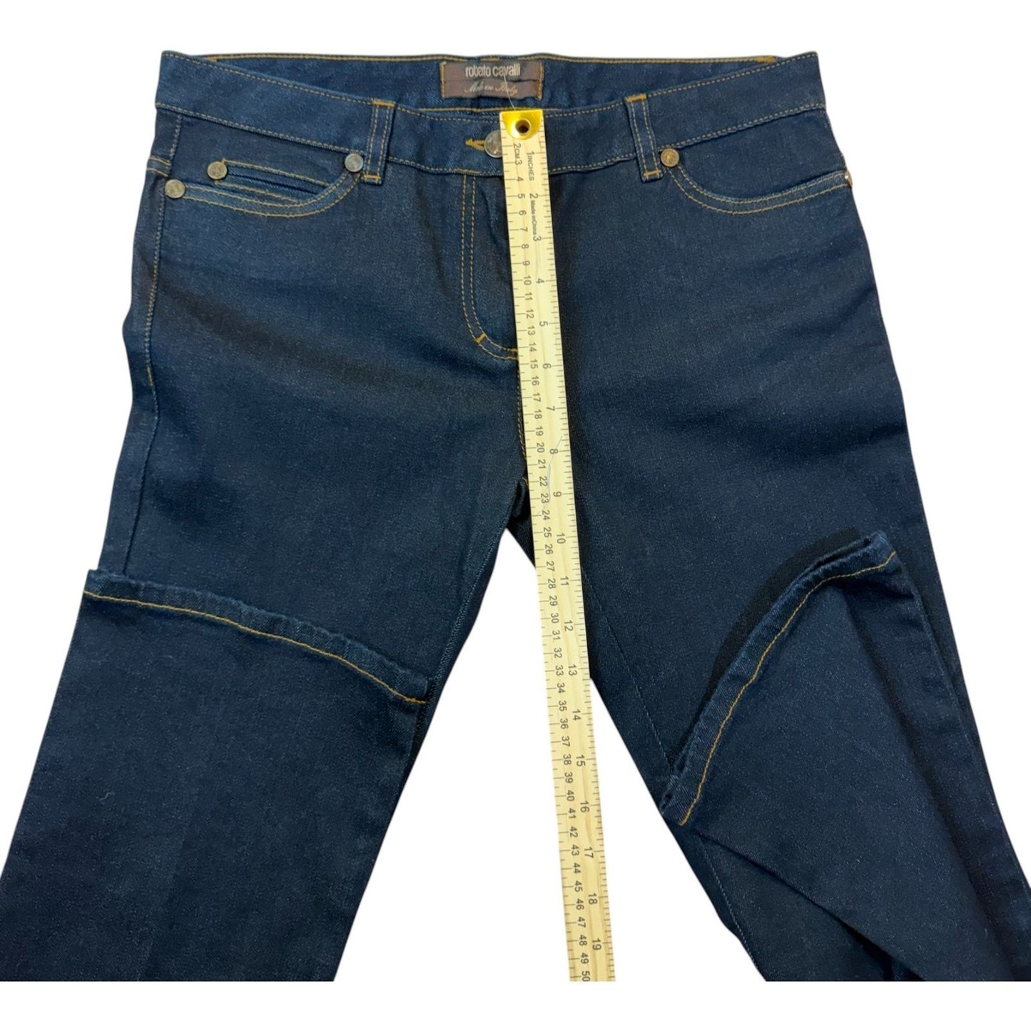 NEW Roberto Cavalli Women's Size 44 Blue Denim Jeans Made in Italy