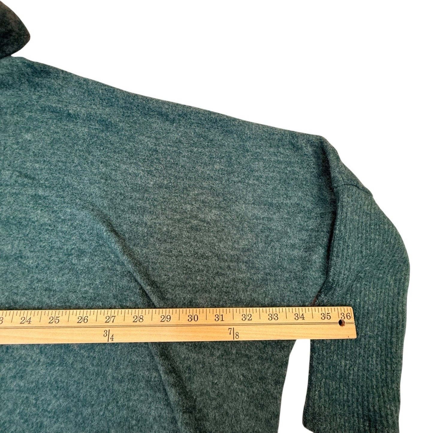 Buru Teal Turtleneck Sweater XS/S Made in USA Layered Hem Women's