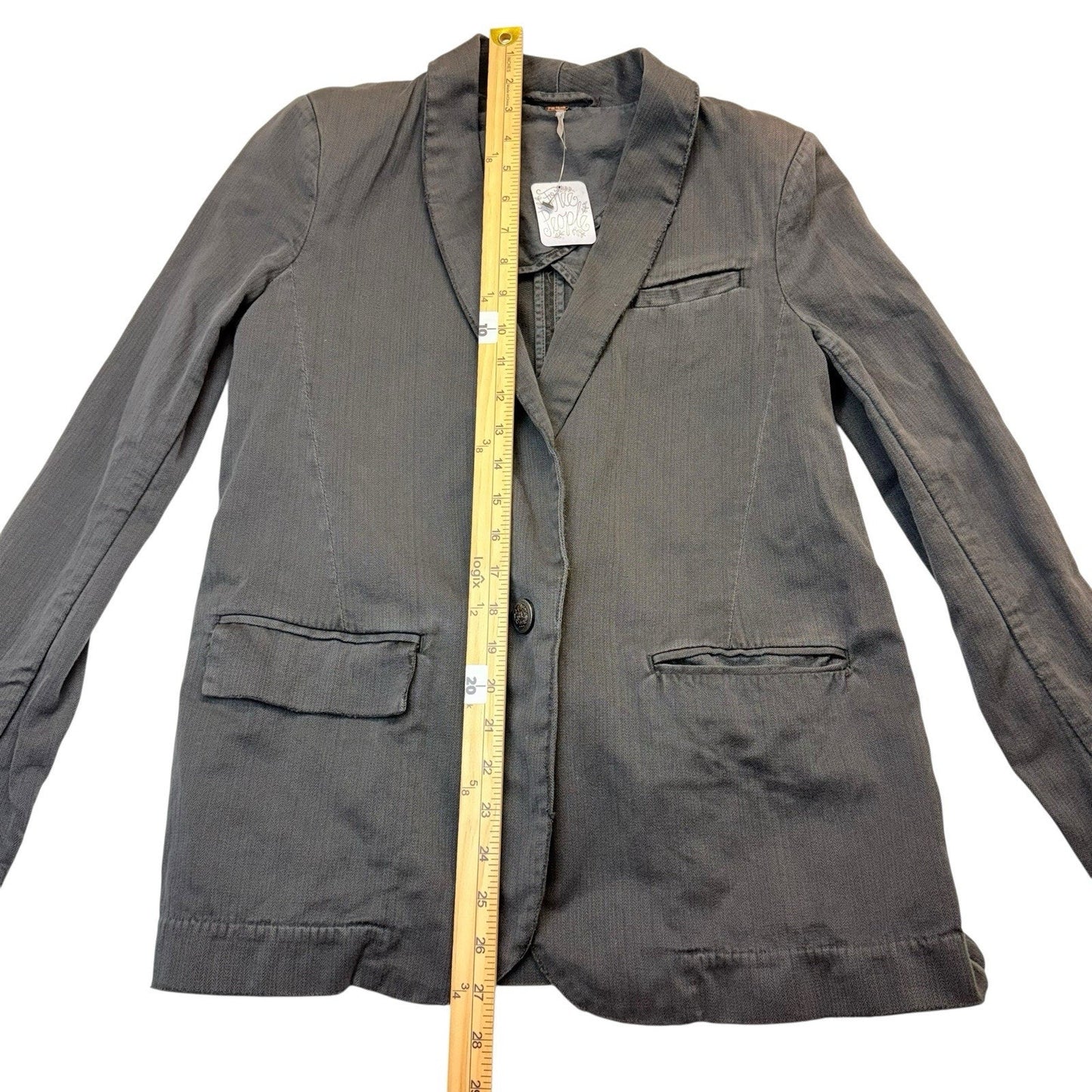 Free People Gray Blazer XS Casual Cotton Jacket Women's