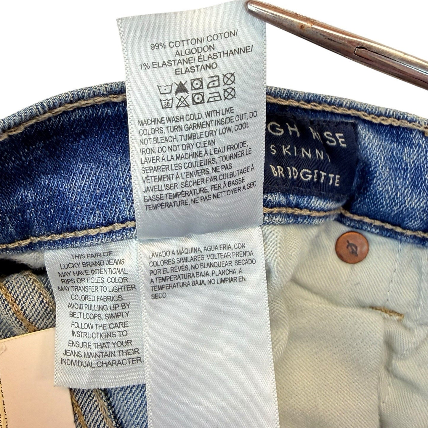 Lucky Brand Bridgette High Rise Skinny Jeans 10/30 Raw Hem NWT Women's