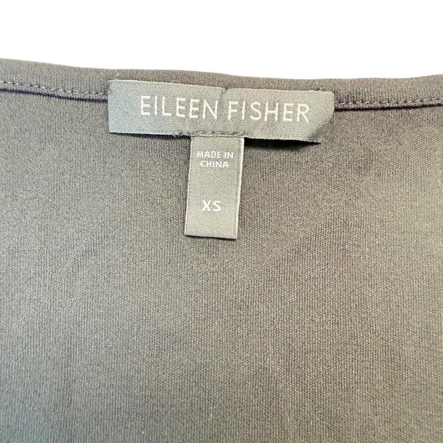 Eileen Fisher Black Organic Linen Sleeveless Swing Tunic Dress XS Women's
