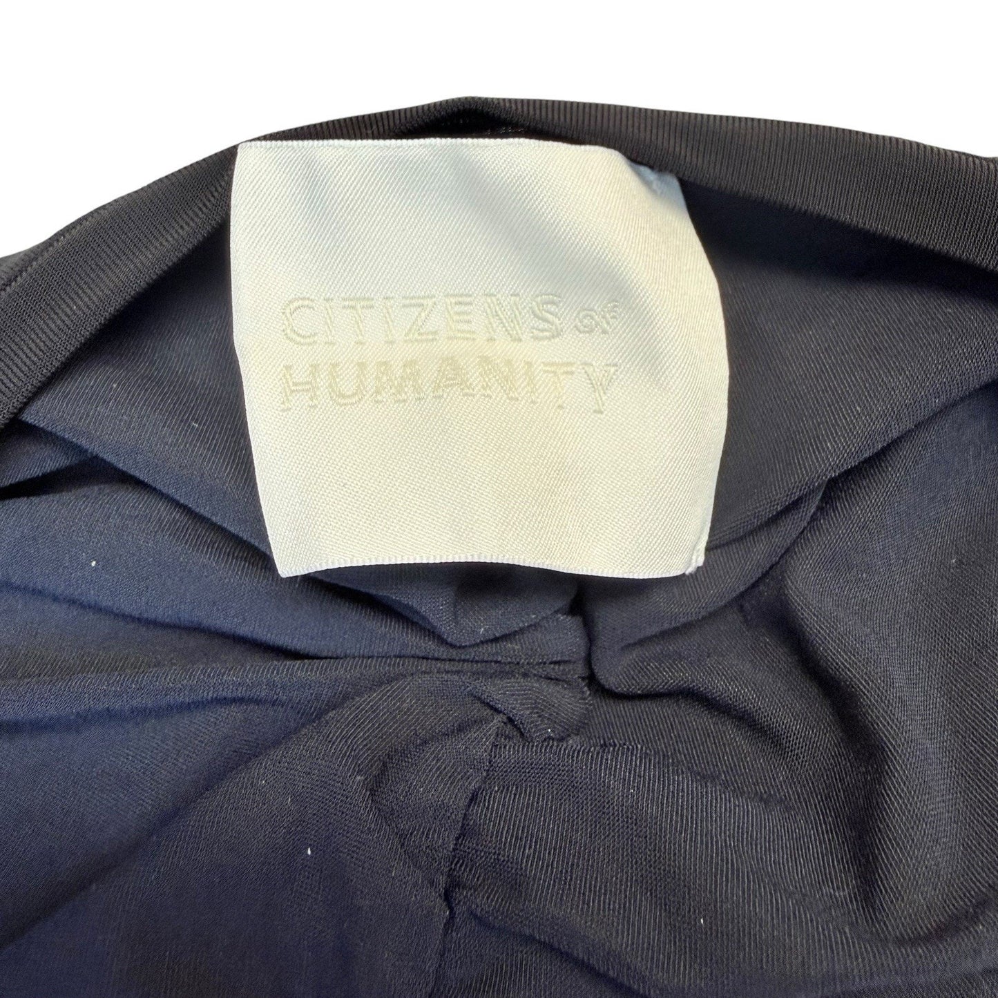 Citizens of Humanity Black Ruched Bodysuit Long Sleeve S Women's Blouse