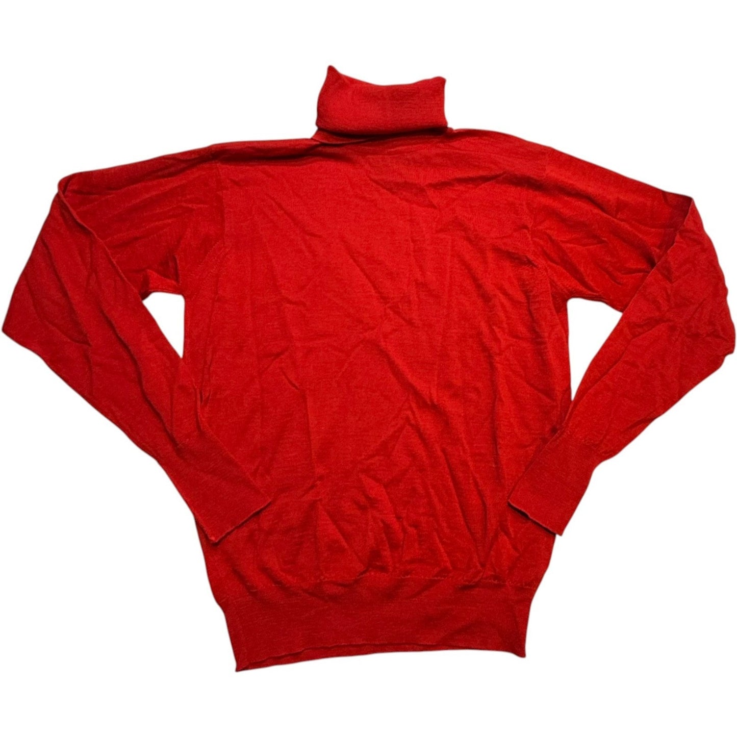Ralph Lauren Women's Med Red Wool Turtleneck Sweater VTG Made in Great Britain