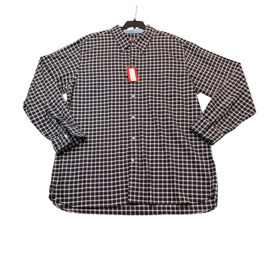 Cremieux Men’s Button Down Shirt XXL Slim Fit NWT Black White Plaid Long Sleeve