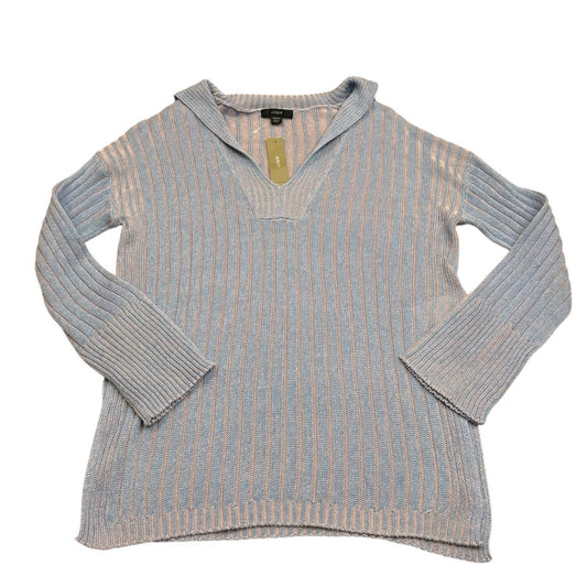 J.Crew Re-Imagined Ribbed Hoodie Sweater XS/S Blue Pink NWT Women's